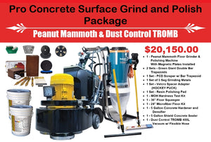 Business Start Up Package : Pro Grind and Polishing Package - Peanut Mammoth & Dust Control TROMB 400L